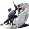 Leg Massage Chair,deep Kneading of Legs and Feet Soothing Tool for Standing in High Heels for A Long Time Human Bodys Detection Yoga Stretching 12 Modes Home Office(White)